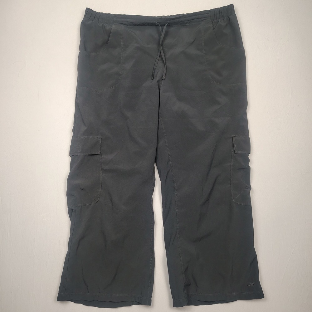 C9 by Champion Cargo Pants Womens XL Black Stretch Wide Leg P9221-AWZ Polyester